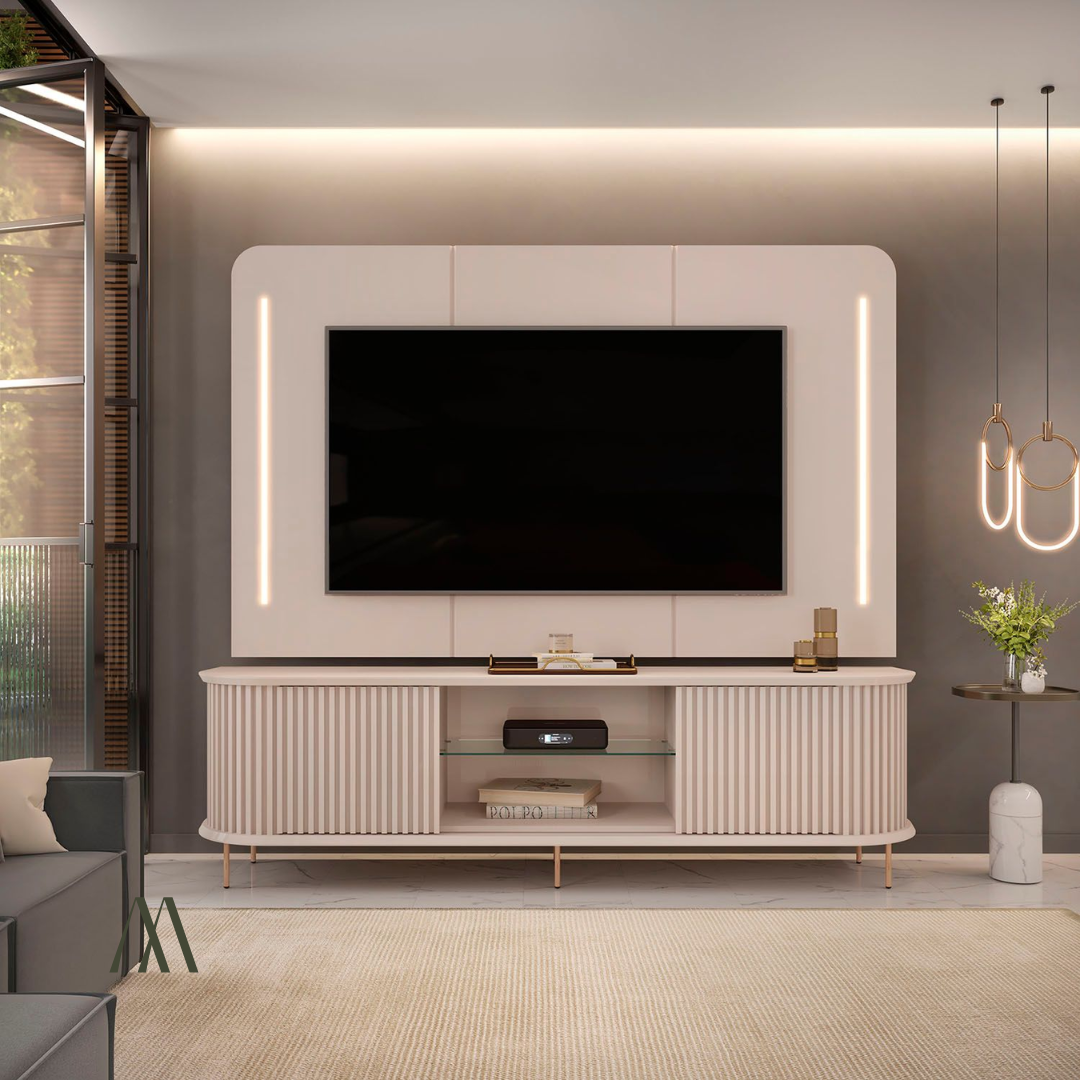 Atlantic TV Stand with Wall Panel
