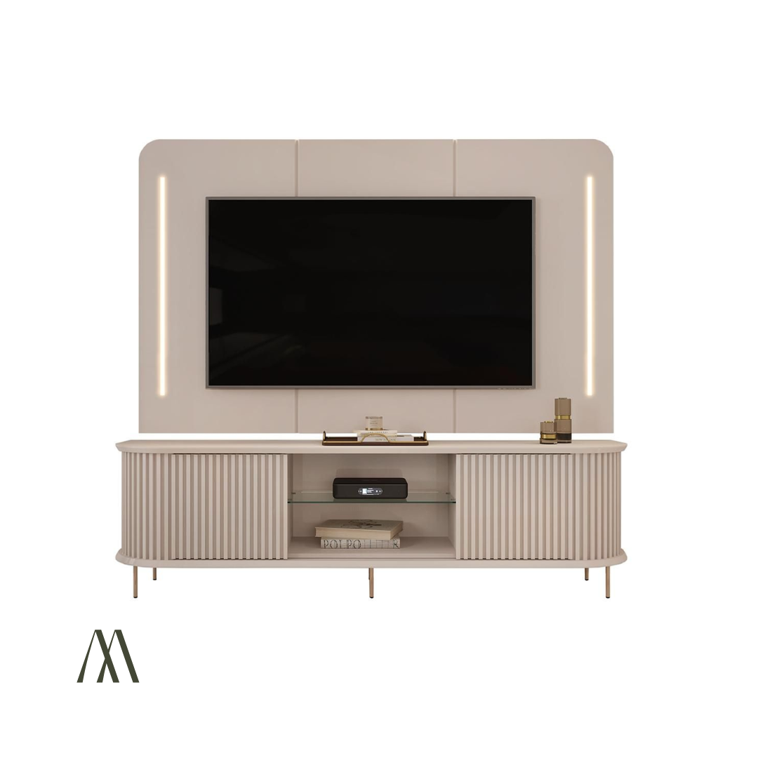 Atlantic TV Stand with Wall Panel