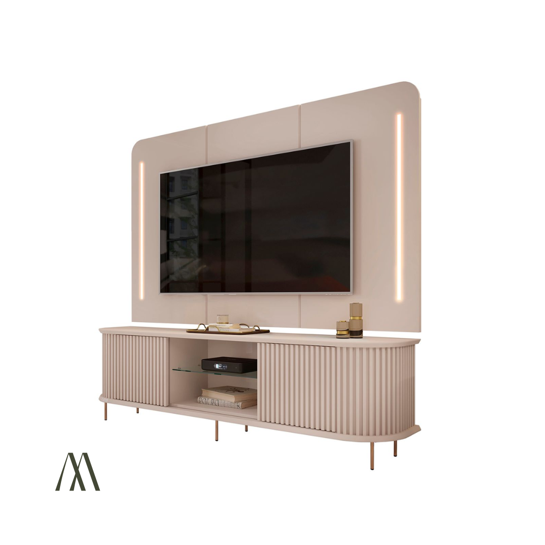 Atlantic TV Stand with Wall Panel