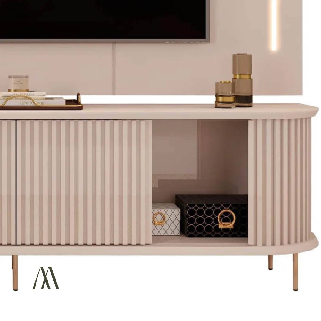 Atlantic TV Stand with Wall Panel