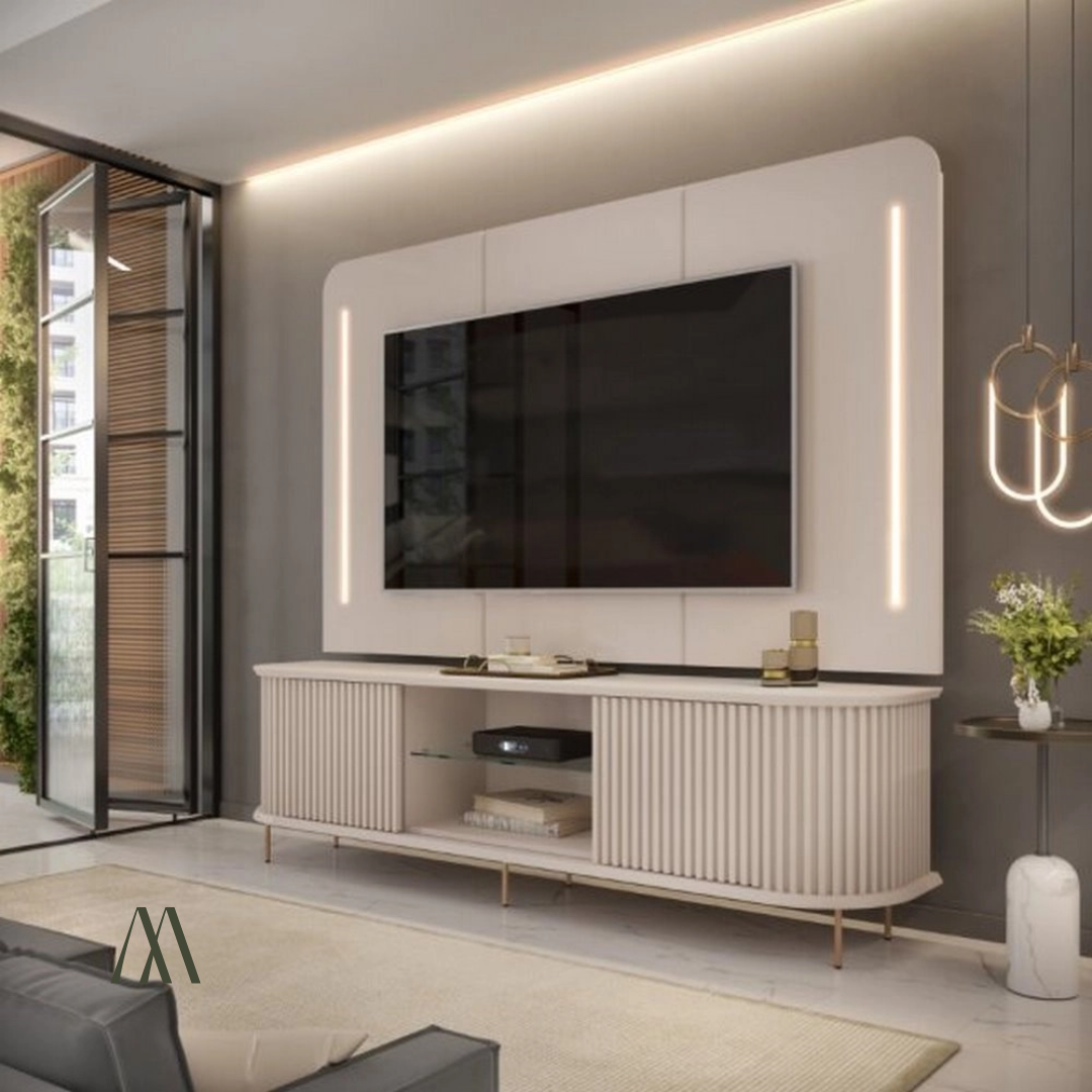 Atlantic TV Stand with Wall Panel
