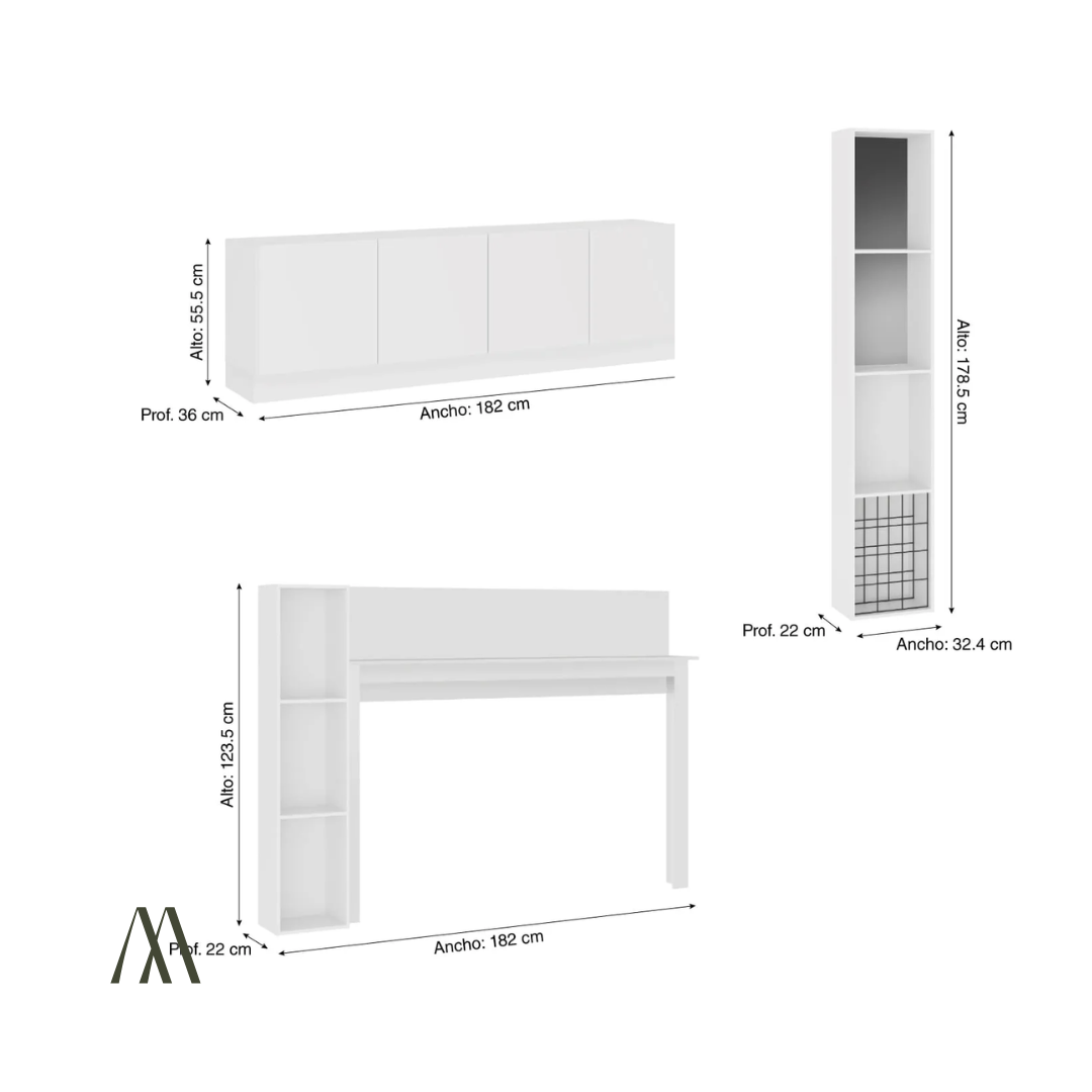 Mystic TV Stand with Wall Panel