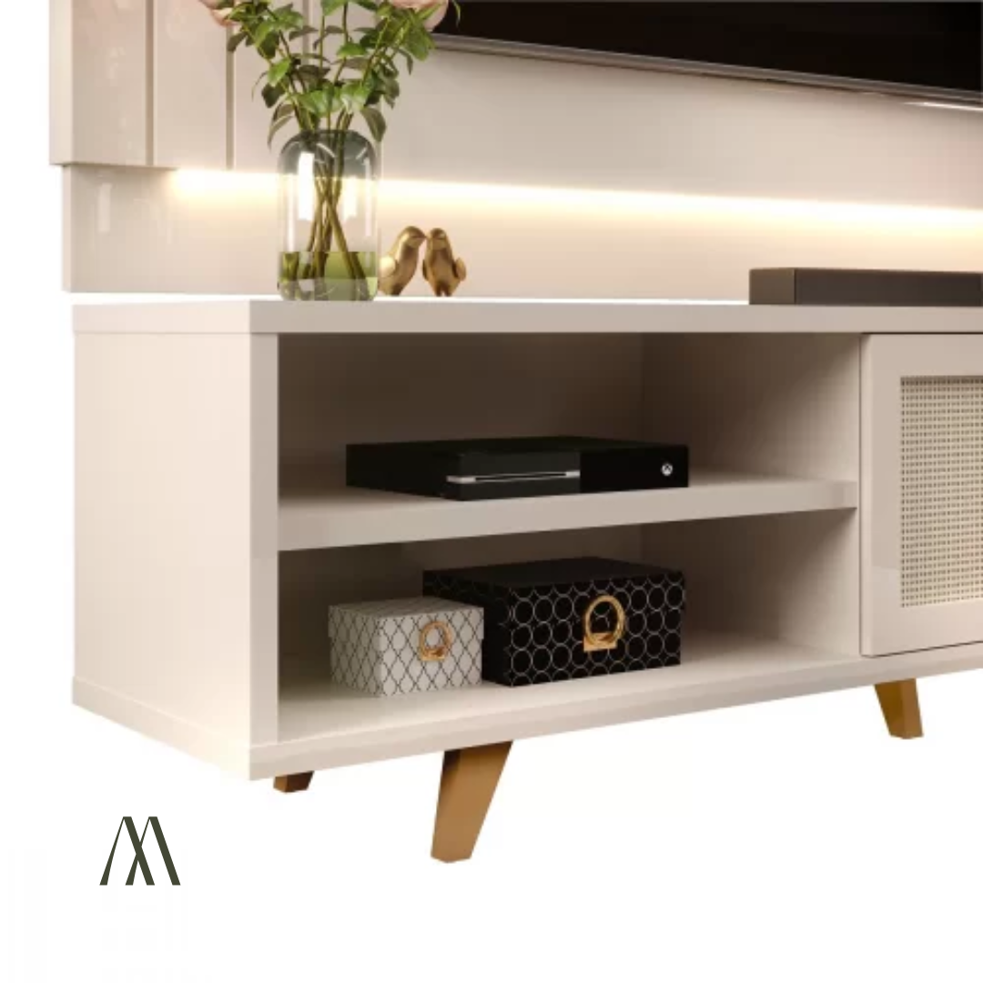 Vincer TV Stand with Wall Panel