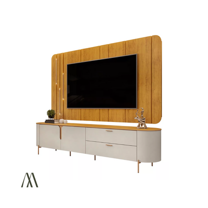 Coleen TV Stand with Wall Panel