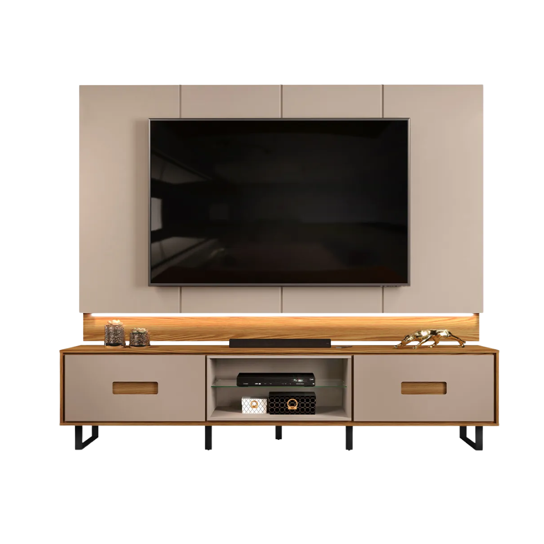 TV Stand with Wall Panel